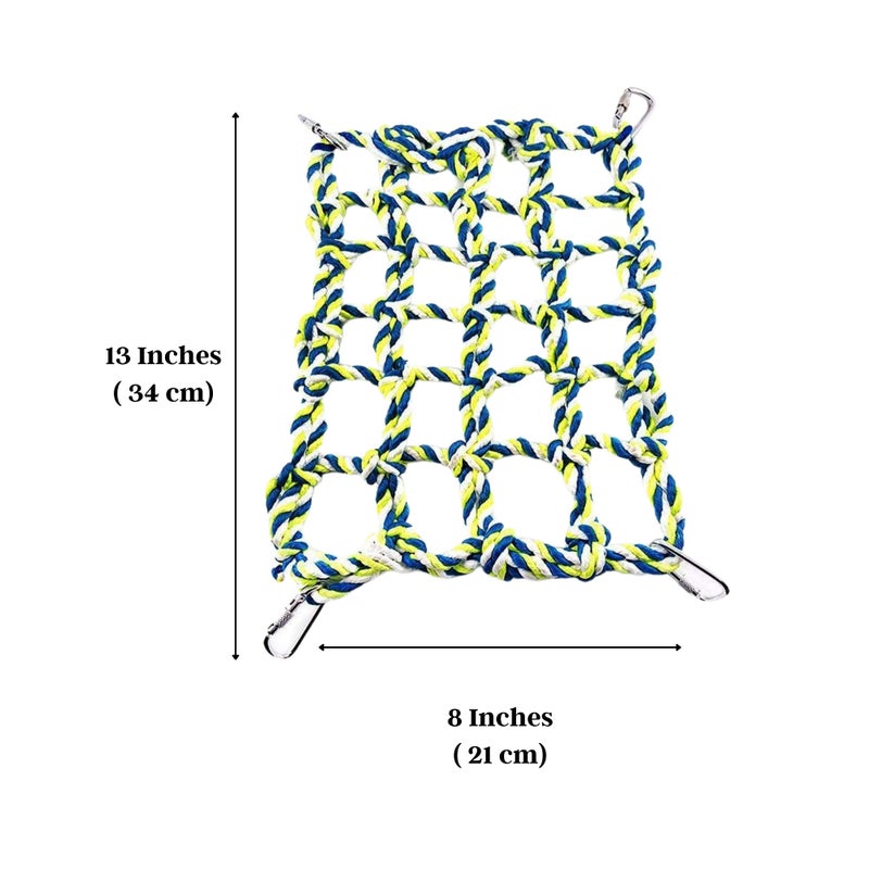 SunGrow Cotton Rope Net for Small Pets, Hanging Hammock for Cage, Activity & Climbing Toy, Net Pet Bed for Hamsters, Cockatiels, Parakeets, 4 Hooks Included - Image 5